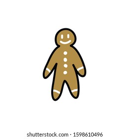gingerbread doodle icon, vector illustration