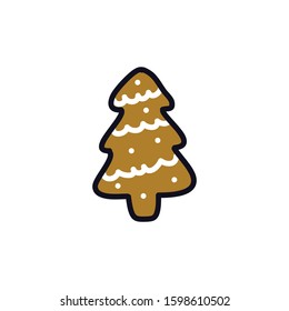 gingerbread doodle icon, vector illustration