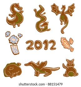 Gingerbread dragon cookies