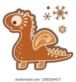 gingerbread dragon symbol of the year vector picture