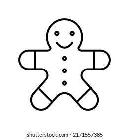 gingerbread editable stroke icon, Smart stroke icon