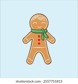 gingerbread flat character. Vector illustration design. EPS 10.