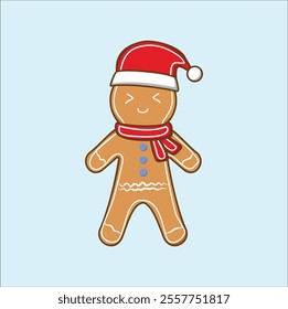 gingerbread flat character. Vector illustration design. EPS 10.