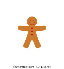 Gingerbread flat vector icon