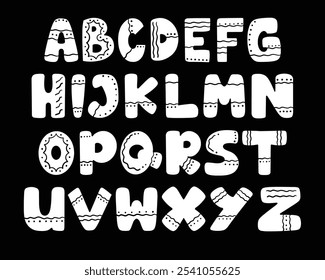 Gingerbread font shaped alphabet set