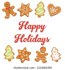 gingerbread gift celebration vector illustration 