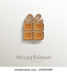 gingerbread gift packet card paper 3D natural vector
