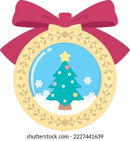 Gingerbread Glass Cookie with Christmas Tree