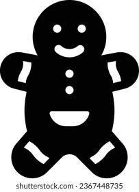Gingerbread Glyph Icon - Single Icon, Vector