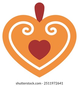 Gingerbread Heart icon for web, app, infographic, etc