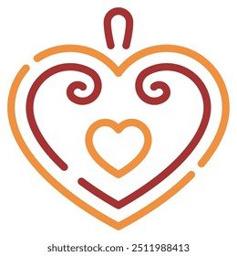 Gingerbread Heart icon for web, app, infographic, etc