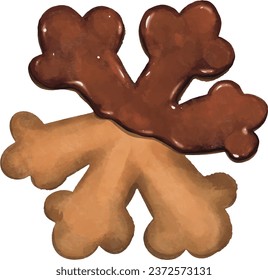 Gingerbread holiday biscuit or cookie hand-drawing color look yummy and cozy
