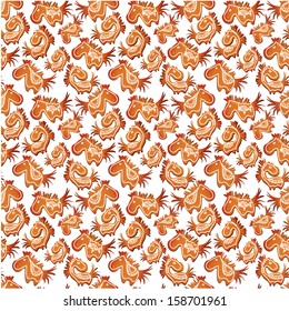 Gingerbread horse seamless pattern