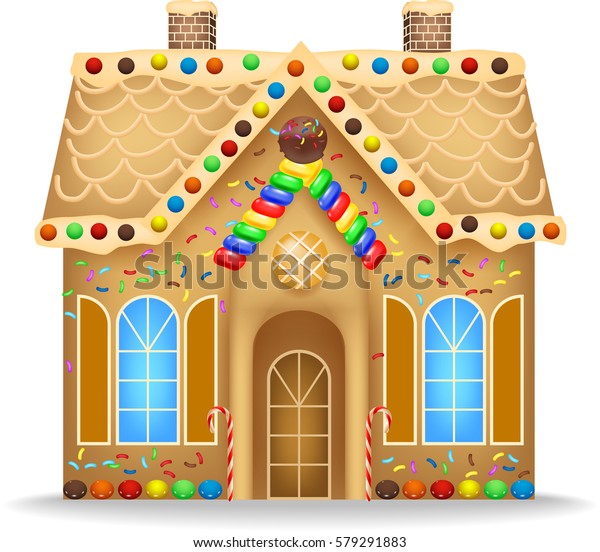 Gingerbread House Background Stock Vector (Royalty Free) 579291883