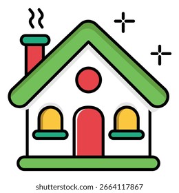 Gingerbread House with Candy Decoration Vector Illustration for Holiday Uses