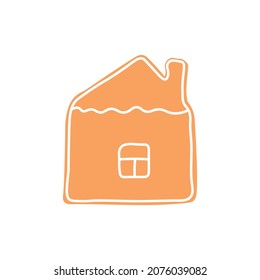 Gingerbread house. Cartoon vector illustration