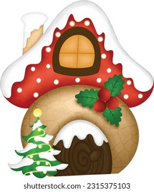 gingerbread house. Christmas cookies and candy. Cute illustration. 
