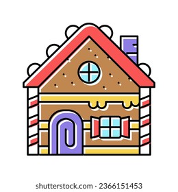 gingerbread house color icon vector. gingerbread house sign. isolated symbol illustration