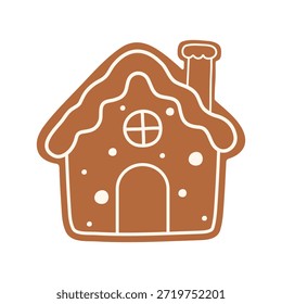 Galleta de casa de jengibre con decoración de glaseado.
