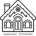 Gingerbread house cookie outline template.
Winter Children