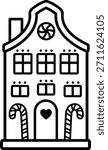 Gingerbread house cookie outline template.
Winter Children