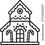 Gingerbread house cookie outline template.
Winter Children