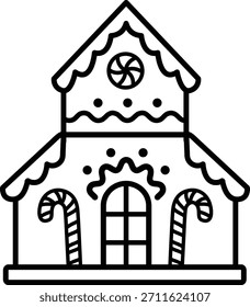 Gingerbread house cookie outline
