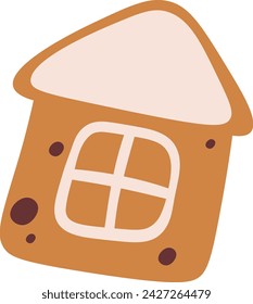Gingerbread House Cookie Vector Illustration