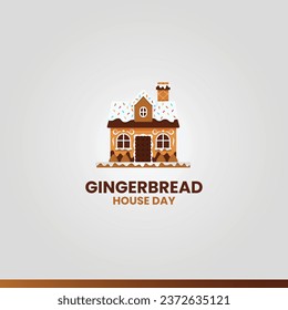 Gingerbread House Day. Gingerbread House Vector Illustration. 