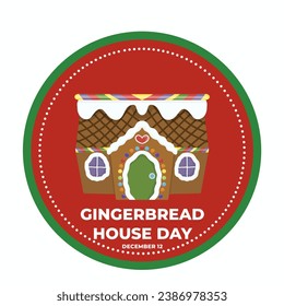 Día de la casa de Gingerbread, Ilustración vectorial para afiches y fondo, icono del pan de jengibre de Navidad Vector, importante Día