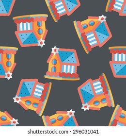 Gingerbread house flat icon, eps10 seamless pattern background