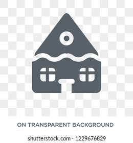 Gingerbread house icon. Gingerbread house design concept from Christmas collection. Simple element vector illustration on transparent background.