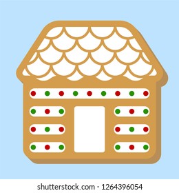 gingerbread house icon flat style editable line detail