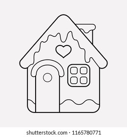 Gingerbread house icon line element. Vector illustration of gingerbread house icon line isolated on clean background for your web mobile app logo design.