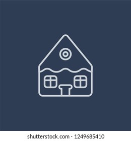 Gingerbread house icon. Gingerbread house linear design concept from Christmas collection. Simple element vector illustration on dark blue background.