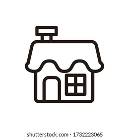 Gingerbread House icon - minimal thin line web icon.