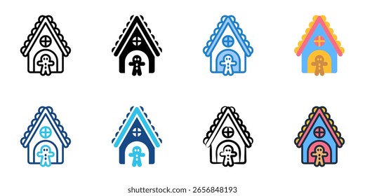 Conjunto de iconos de casa de jengibre colección de estilo múltiple 
