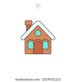 Gingerbread house icon symbol vector illustration isolated on white background