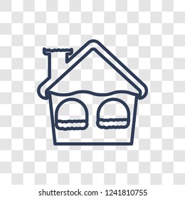 Gingerbread house icon. Trendy linear Gingerbread house logo concept on transparent background from Christmas collection