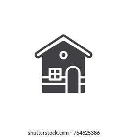 Gingerbread house icon vector, filled flat sign, solid pictogram isolated on white. Symbol, logo illustration.