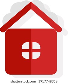 Gingerbread house, illustration, vector on white background.