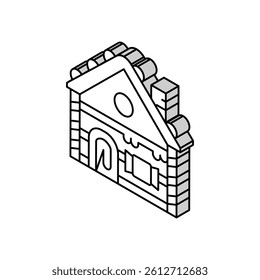 gingerbread house isometric icon vector. gingerbread house sign. isolated symbol illustration