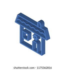 Gingerbread house isometric left top view 3D icon