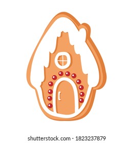 
gingerbread house on the white background