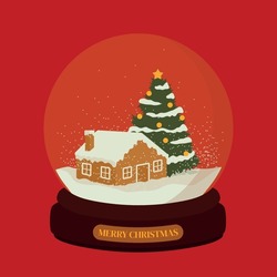 GINGERBREAD HOUSE SNOW GLOBE CHRISTMAS