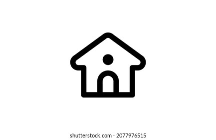 gingerbread house vector black Christmas icon on white background