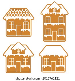 Gingerbread house vector cartoon illustration