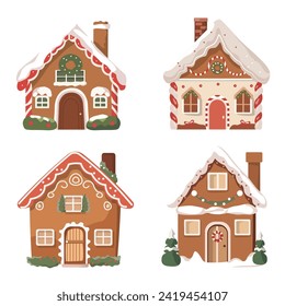 gingerbread house ,vector design set