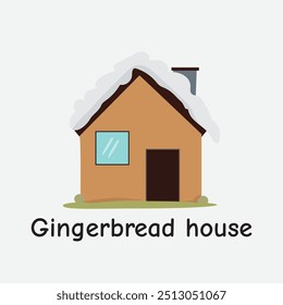 Gingerbread House Vector: Festive Winter Holiday Treat Design