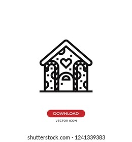 Gingerbread house vector icon